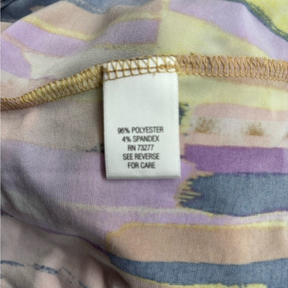 Simply Vera Vera Wang Purple and Yellow Ruched Blouse - Picture 10 of 12